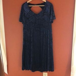 Velvet blue and black dress
